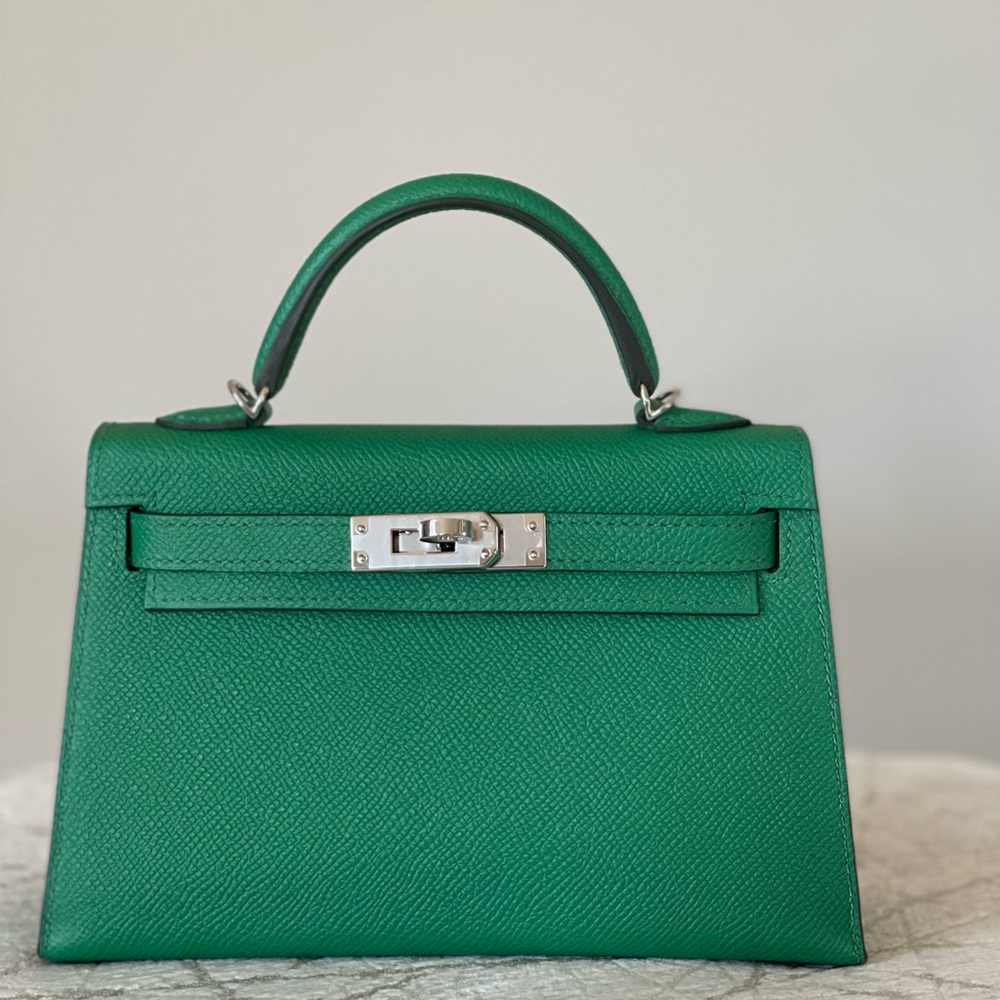 BNIB full set Kelly II mini sellier cactus with palladium hardware.